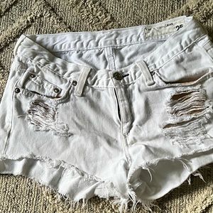Rag&Bone white denim ripped shorts